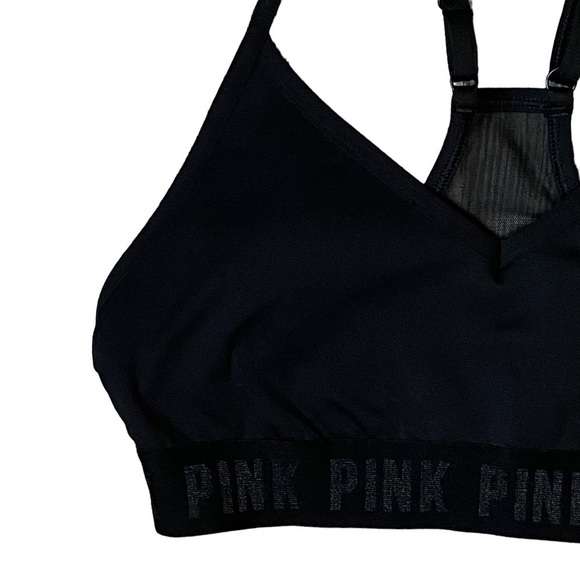 PINK Black Sports Athletic Bra Size Small - Picture 3 of 7